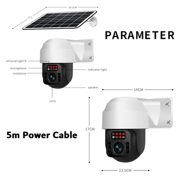 3MP Solárne IP Kamery Vonkajšie GSM 4G PTZ Kamery Solárne Batérie IP Kamera PIR Audio Bezdrôtový Dohľadu CCTV Kamery