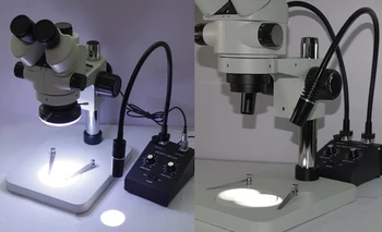 110V-240V AC 6W Dual LED Gooseneck Svetlo + 80 LED Prsteň Svetla Iluminátor Lampa Zdroj Pre Priemysel Stereo Mikroskopom Objektív Fotoaparátu