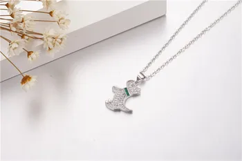 Móda Krásny pes Simulované Diamond Prívesky Reálne 925 Sterling silver Náhrdelník Prívesok pre ženy, dievča, Svadobné Šperky