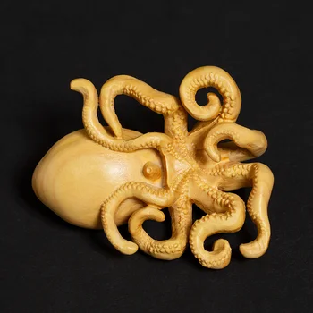 Krušpán Rezbárstvo Feng Shui Socha Skutočné Drevené Dekorácie Zvierat octopus Socha Prívesok Domova
