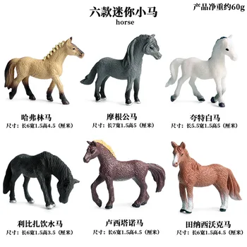 6pcs/set Malý Kôň Zvierat Obrázok Zberateľskú Hračky voľne Žijúcich Zvierat Poznanie Akčné Figúrky Simulácie Zvieracích Hračky