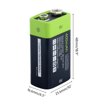 9V Bateria 600mAh usb lítiové dobíjacie batérie pre Multimeter Mikrofón Diaľkové Ovládanie masážneho ktv pomocou 9v usb batérie 2KS