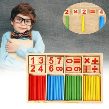 1 Sada Baby Hračky Drevené Bloky Vzdelávacie Hračka Matematická Inteligencia Stick Budovy Obrázok Bloky Matematika Hračky, Darčekové Dropshipping