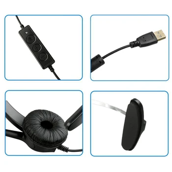 Funkcia stlmenia Hovoru Centrum USB Headset Potlačením Hluku USB Call Centrum Slúchadiel s Mikrofónom pre Skype Počítača