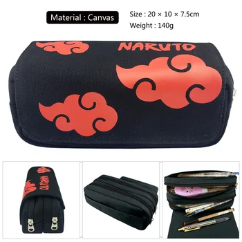 Japonské Anime Naruto Uzumaki Sasuke Peračník Peňaženky Magic Stick Kryt Dvojité Zips Papiernictvo Taška Kabelke Peňaženku