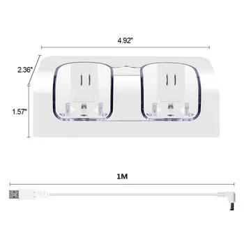 Nabíjacej Stanice, Duálny Nabíjačka, Dock pre Wii Remote Controller Herné Rukoväť ovládač s LED Indikátor Nabíjania cez USB Kábel