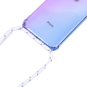 Rainbow ozdobná šnúrka na uniforme aurora transparentné puzdro pre Huawei Y6 Y7 pro Y9 2019 P smart plus s 2020 Z 2021 prídavné rameno lano kábel prípade