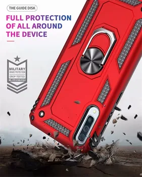 Luxusné Brnenie Mäkké Shockproof Puzdro Na Samsung Galaxy A50 A70 A10 A20 A30 A40 M10 M20 Silikónový Držiak Do Vozidla Krúžok Puzdro