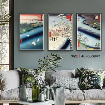 ZÓNY UMENIA Retro Japonsko krajinomaľbou vytlačí na Stenu Umelecké Plátno plagáty, umelecké Diela výzdoba Domov, Obývacej Izby, Spálne, kuchyne HD Obraz