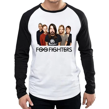 Dlhý Rukáv Foo Fighters Tričko Black Rukáv Pánske Módne Foo Fighters Logo T-shirt Topy Tees tričko Celý Rukáv T-shirt