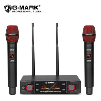 G-MARK EW100 Bezdrôtový Mikrofón Profesionálny Ručný Akumulátorový Karaoke Mikrofón Frekvencia Nastaviteľné 80M Vzdialenosť Pre Fáze Strany