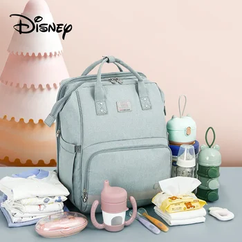 Disney Detské plienkové Mama Organizátor Maminku Baby Vak Módy Dual-use Posteľ Taška na Plienky Taška Batoh Nepremokavé Cestovná Taška na Kočík