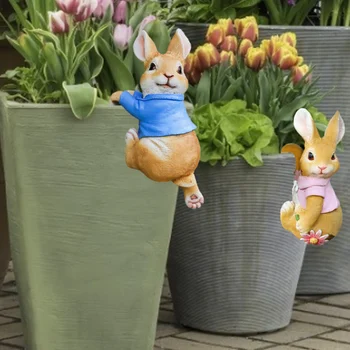 Roztomilý Veľkonočné Králik Živice Bunny Figúrky Domov Záhradné Dekorácie Holiday Garden Svadobné Ozdoby Foto Rekvizity Plavidlá Dieťa Strany Darček