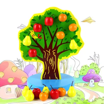 Puzzle Drevené Hračky Magnetické Ovocných Stromov Montessori Hračky Vzdelávacie Hračky Zápas Detí Montessori Materiály Magnetické Jablko Hruška