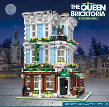 Tvorca Expert 3656Pcs Mesto, Výhľad na Ulicu Nápady Kráľovná Bricktoria Bar Modulárny Model Moc Stavebné kamene, Tehly, Vianočné Darčeky