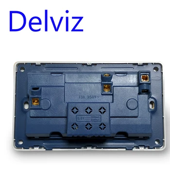 Delviz EÚ Štandardný Usb port, Šedá Vložený Panel,2.1 Dual USB Port, AC 110-250V, UK Sieťovej napájacej Zásuvky Univerzálne 5 Otvor Zásuvku