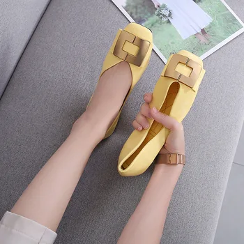2020 Ženy Ploché Topánky Roztomilé Sladké Elegantné Topánky Žena PU Kožené Módne Balerína Topánky Pre Ženy