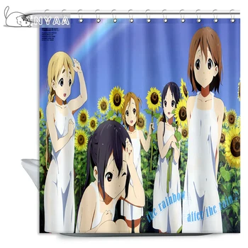 NYAA Sexy Anime Dievčatá Sprchový Záves Polyester Textílie 12 Háčiky Pre Kúpeľňa Nepremokavé Plesniam Zábavné Vaňa Opony