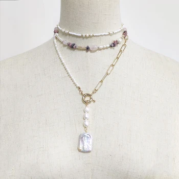 Harajuku prírodného kameňa чекер на шею ručné цепочка на шею серебро farebné šperky priateľmi bridesmaid darček 2020 boho аксессуары