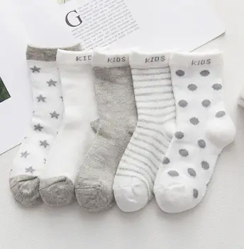 E&Bainel 5pairs Baby Ponožky Nastaviť Deti Ponožky Bavlna Todddler Novorodenca Baby Chlapci, Dievčatá Mäkké Ponožky Baby Ponožky 0-2 roky