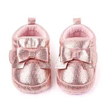 Mäkké Dno Módne Bowknot Dieťa Prvý Chodci Novorodencov Topánky Princezná PU kožené Topánky Prewalkers