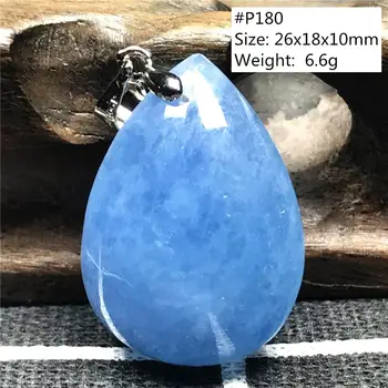 Skutočný Prírodný Hlboké Modré Akvamarín Prívesok Šperky Pre Ženy Lady Muž Crystal Kvapka Vody Perličky Strieborné Darom Lásky Drahokam AAAAA