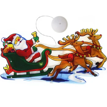LED Vianočná Výzdoba Ľahké Nepremokavé Santa Claus Okna Visí Lampa s Prísavkou Domova na Vianoce Nádvorie Strany