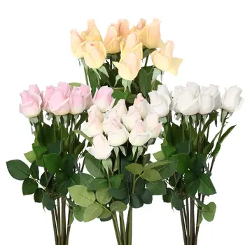 10 Ks Skutočný Dotyk Ruže Pobočky Kmeňových Rose Latex Strane Pocit Cítil Simulácia Dekoračné Umelé Silikónové Ruže, Kvety Domov Svadbu