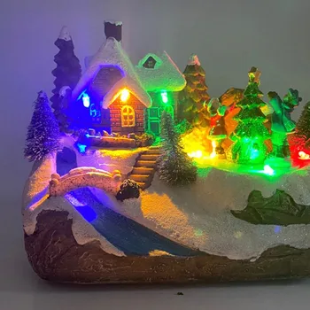 LED Svetlo Riadené Osvetlenie Vianočné Živice Živice Vianočné Scény Obce Chata Mesto Teplé Biele Svadobné, Vianočné Dekorácie