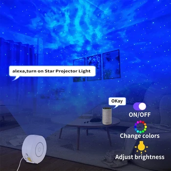 CUDZIE Smart Sky Projektorom Hviezdnej Star Nočné Svetlo Galaxy Laser pre Dieťa Izba Vianočný Večierok Dovolenku Pracovať s Alexa Domovská stránka Google