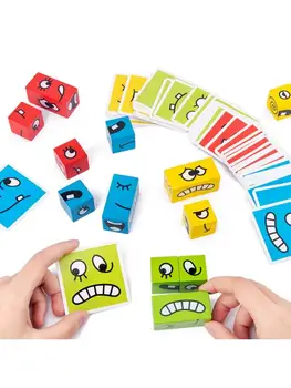 Vtipné Vyjadrenie Farebné Puzzle pre Deti Myslenie Duševného Tréningu Kartu Zablokovať Hračky Rodič-Dieťa Dosková Hra