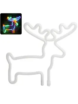 Vianočné Elk Neónový nápis Svetlo USB Farebné Led Nástenné Svietidlo Svadobné Party Domáce Dekorácie Nočné Svetlo 2021 Nový Rok Kid Darček