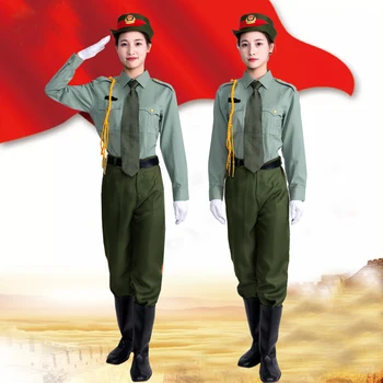 Ženy Vojenskú Uniformu Kapela Bubon Tím Fáze Výkonu Oblečenie Móda Armádny Zbor Fáze Výkonu Vyhovovali Cosplay