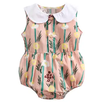 Novorodenca Dievča Kvetinový Dizajn V Lete Roztomilý Kombinézu Jumpsuit Oblek Batoľa Detská Jeden Kus Oblečenia