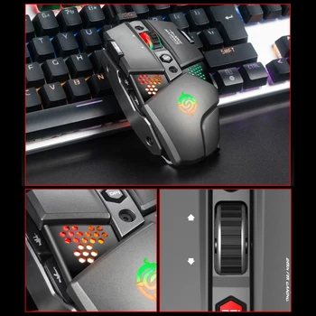 VODOOL G9 USB Káblové pripojenie Hernej Myši 6400 DPI 8 Tlačidlá Hra Myší, RGB Podsvietenie, Kovu, Mechanická Myš pre PC Gamer