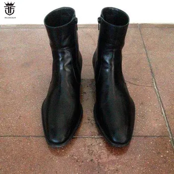 FR.LANCELOT 2020 Nové kožené mužov botičky zips Chelsea Boots black starý štýl Členková Obuv pánska Móda strany vintage topánky