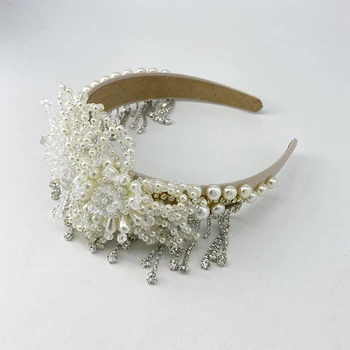 Nové Šperky Kamienkami Plný Crystal Čelenky pre Ženy 2021 Lesklé Dizajnér Pearl Strapec Tiara Barokový Koruna
