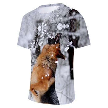 Osobnosti Roztomilý Pes pánske t-shirt 3D Tlač nemeckého Ovčiaka T-shirt Muži/Ženy Oblečenie Mladých Letné Módne tričko