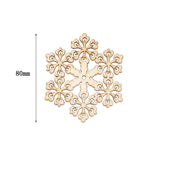 10pcs Drevených Doplnkov s Reťazcom Vianočné Dekorácie Duté Snowflake Drevené Remeselné Čipy Darček Tag Party Decor