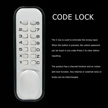 Mechanické Digital Door Lock Tlačidlo Klávesnica Keyless Kód Zmes Zámok Nastaviť Nepremokavé Inteligentný Elektronický Zámok