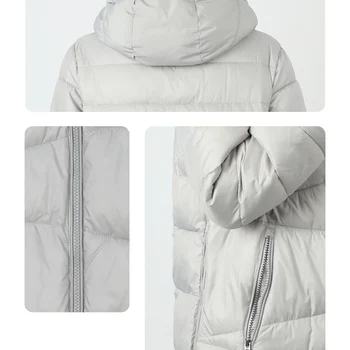 Dámske dlhé nadol bunda parka outwear s kapucňou prešívaný kabát žena plus veľkosť bavlna kvality teplé oblečenie, outwear 19-053