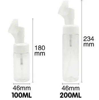 100 ML/200 ML penový foamer čerpadla fľašu s kremíka čistiaca kefa facial cleanser fľaše prázdne naplniteľné dávkovač tekutého mydla