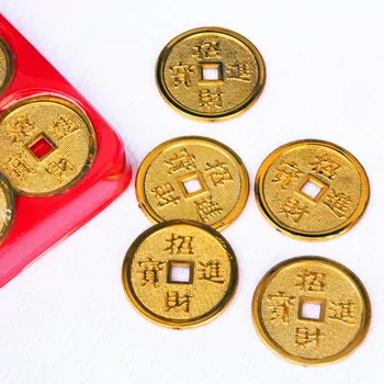 20pcs Čínske Feng Shui Šťastie-Ťing/Staroveké Mince, Zlatý Feng Shui Šťastia Mince pre Lunárny Nový Rok Starožitné Šťastie, Peniaze