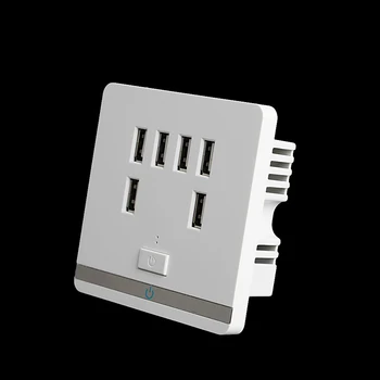 3.4 6 Port USB Sieťovej Nabíjačky Zásuvky Napájania Zásuvkou Zásuvka Doska Panel Prepínač