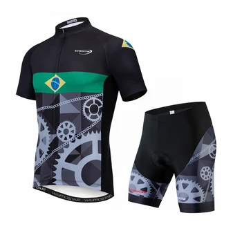 Cyklistický Dres Nastaviť 2021 Pro Team Brazília Krátky Rukáv MTB Cyklistické Oblečenie Auta Maillot Ropa Ciclismo Vyhovovali Požičovňa Motocross Dresy