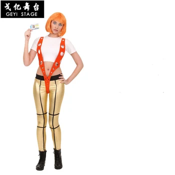 Piaty Element Leeloo Orange Popruh Bielych Kombinézach Film Cosplay Kostým, Rekvizity Halloween Party Vesta Pre Ženy a Mužov