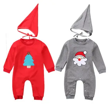 Deti Baby Chlapci, Dievčatá Vianočné Romper Dlhý Rukáv Jumpsuit Playsuit Oblečenie Oblečenie