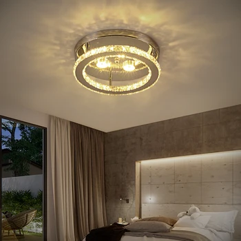 Moderné LED Krištáľový Luster Osvetlenie Zrkadla Krúžky Stropné Lampy, Obývacia Izba, Kuchyňa Svietidlo Domova Svietidlo