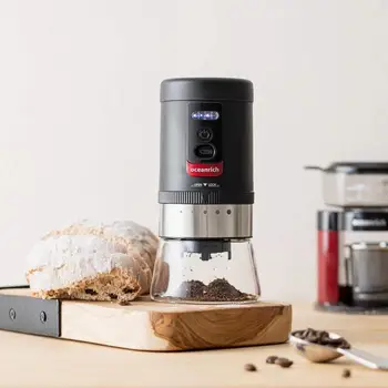 OCEANRICH elektrický mlynček na kávu nabíjateľná keramické burr hrubosti 20 g nastaviteľné 5 grind nastavenia pre druhy variť metóda