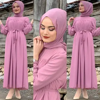 Moslimské Šifón Obväz Abaya Plný Šaty, Hidžáb Vestidos Cardigan Kimono Dlhé Šaty, Šaty Jubah Ženy De Režim Eid Ramadánu Islamskej